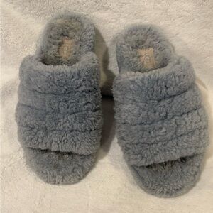 UGG Plush Fuzzy Slide Slippers - Gray